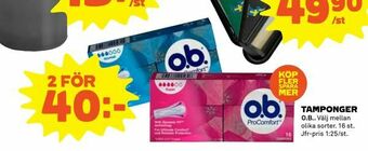 Coop Extra TAMPONGER erbjuda