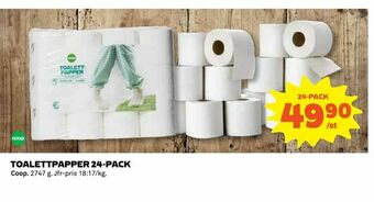 Coop Daglivs Toalettpapper 24-pack erbjuda