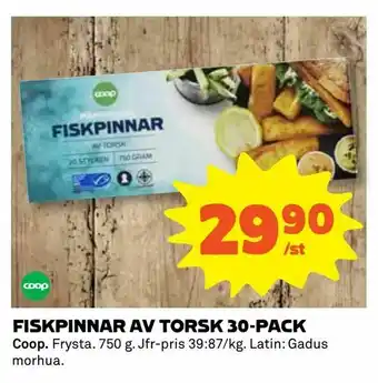 Fiskpinnar av torsk 30-pack
