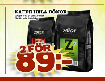 Nelins Kaffe hela bönor erbjuda