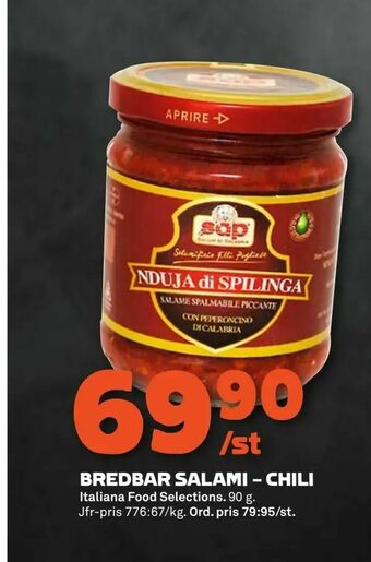 Stora Coop Bredbar salami - chili erbjuda
