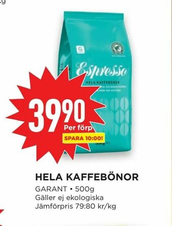 Willys Hela kaffebönor erbjuda