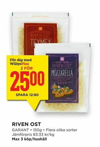 Willys Hemma Riven ost erbjuda