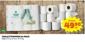 Coop Toalettpapper 24-pack erbjuda
