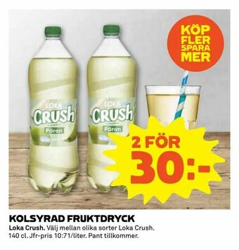 Coop Extra Kolsyrad fruktdryck erbjuda