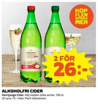 Coop Extra Alkoholfri cider erbjuda