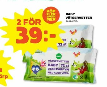 Stora Coop Baby våtservetter erbjuda