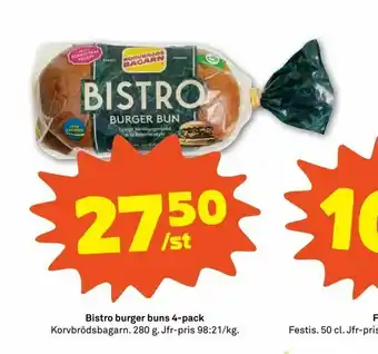 Bistro burger buns 4-pack