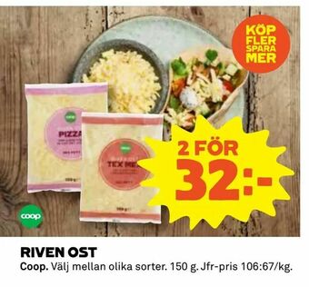 Coop Konsum Riven ost erbjuda