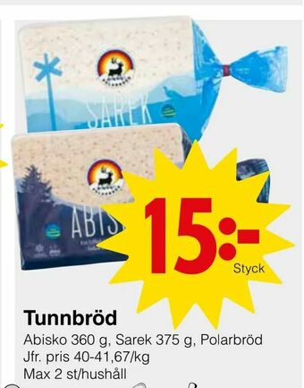 Matöppet Tunnbröd erbjuda