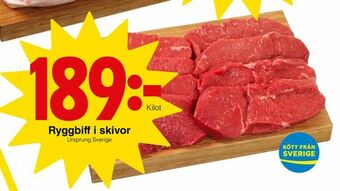 Matöppet Ryggbiff i skivor erbjuda