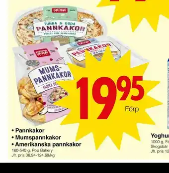 Matöppet Pannkakor • Mumspannkakor • Amerikanska pannkakor erbjuda