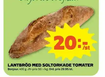 Stora Coop Lantbröd med soltorkade tomater erbjuda