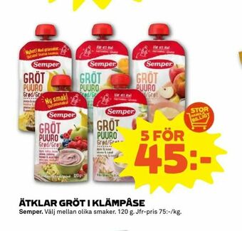 Stora Coop Ätklar gröt i klämpåse erbjuda