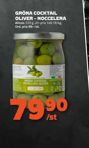 Stora Coop Gröna cocktail oliver - noccelera erbjuda