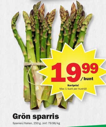 Pekås Grön sparris erbjuda