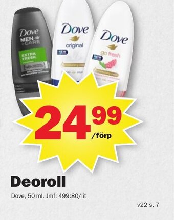 Pekås Deoroll Dove erbjuda