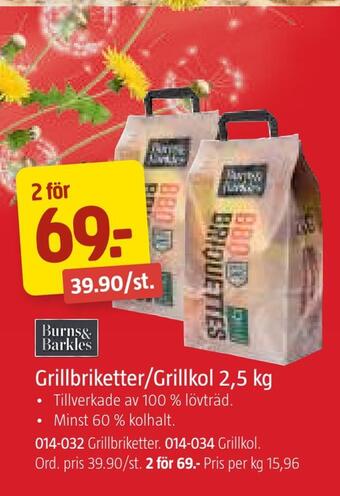 Jula Grillbriketter/grillkol 2,5 kg erbjuda