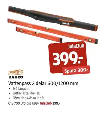 Jula Vattenpass 2 delar 600/1200 mm erbjuda