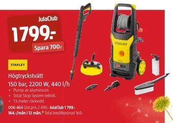 Jula Högtryckstvätt 150 bar, 2200 w, 440 l/h erbjuda