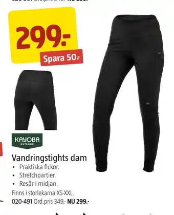 Jula Vandringstights dam erbjuda