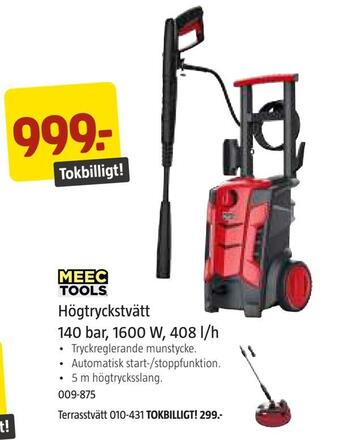 Jula Högtryckstvätt 140 bar, 1600 w, 408 l/h erbjuda
