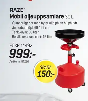 Mobil oljeuppsamlare 30 l