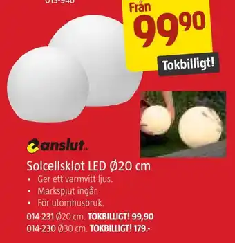 Jula Solcellsklot led ø20 cm erbjuda