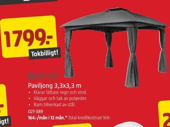 Jula Paviljong 3,3x3,3 m erbjuda