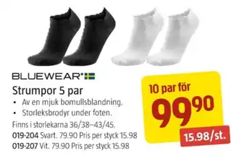 Jula Bluewear strumpor erbjuda