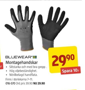 Jula Bluewear arbetshandskar erbjuda