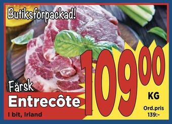 Supergrossen Färsk entrecôte erbjuda