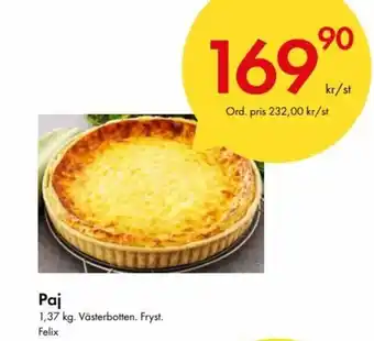 Snabbgross Paj 1,37 kg. Västerbotten. Fryst. Felix erbjuda