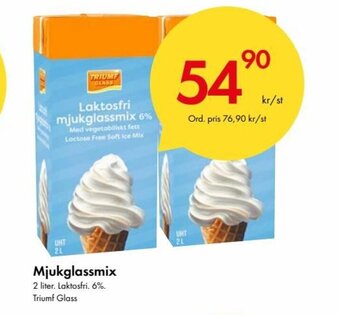 Mjukglassmix 2 liter. Laktosfri. 6%. Triumf Glass