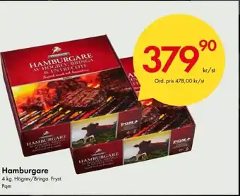 Snabbgross Hamburgare 4 kg. Högrev/Bringa. Fryst. Pqm erbjuda