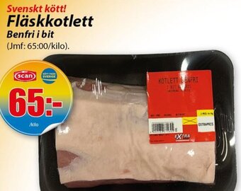 Extra Mjällby Stormarknad Svenskt kött! Fläskkotlett Benfri i bit erbjuda