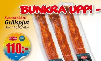 Extra Mjällby Stormarknad Svenskt kött! Grillspjut erbjuda