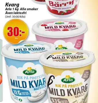 Kvarg Arla 1 kg Alla smaker Även laktosfri
