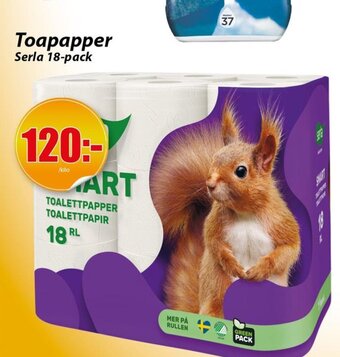Extra Mjällby Stormarknad Toapapper Serla 18-pack erbjuda