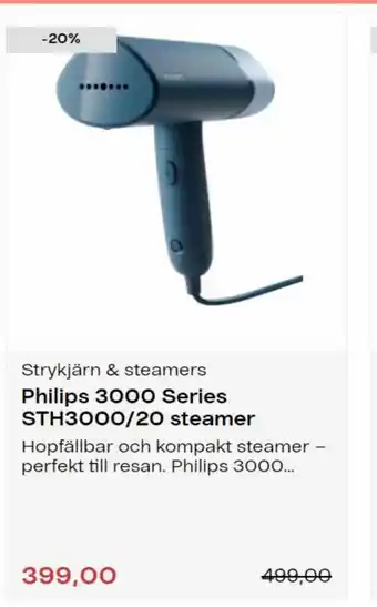 Clas Ohlson Strykjärn & steamers Philips 3000 Series STH3000/20 steamer erbjuda