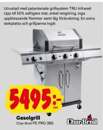 City Gross Gasolgrill Char-Broil PE PRO 3BS erbjuda
