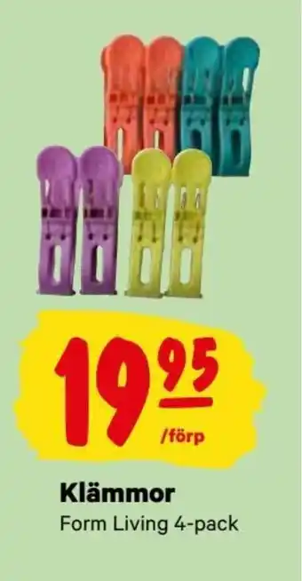 City Gross Klämmor Form Living 4-pack erbjuda