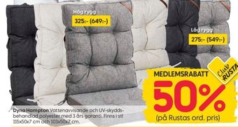 Rusta Dyna Hampton erbjuda