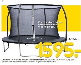 Rusta Adrenalin studsmatta inklusive säkerhetsnät erbjuda
