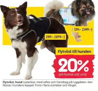 Rusta Flytväst till hunden erbjuda