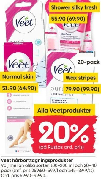 Rusta Veet hårborttagningsprodukter erbjuda