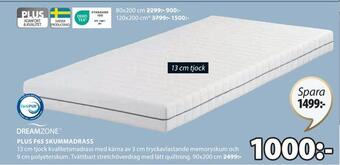 JYSK Plus f65 skummadrass erbjuda