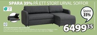 JYSK Jetsmark bäddsoffa med schäslong erbjuda
