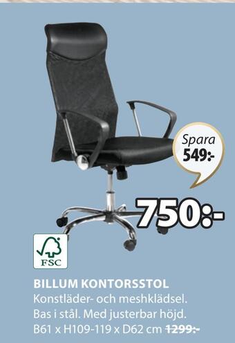 JYSK Billum kontorsstol erbjuda
