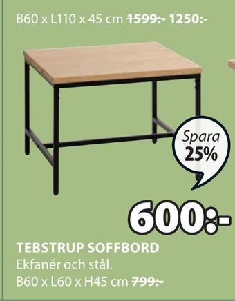 JYSK Tebstrup soffbord erbjuda